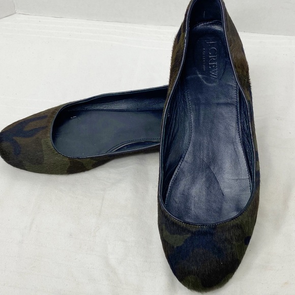 J. Crew Shoes - J. Crew Camouflage Calf Fur Ballet Flats Sz 7